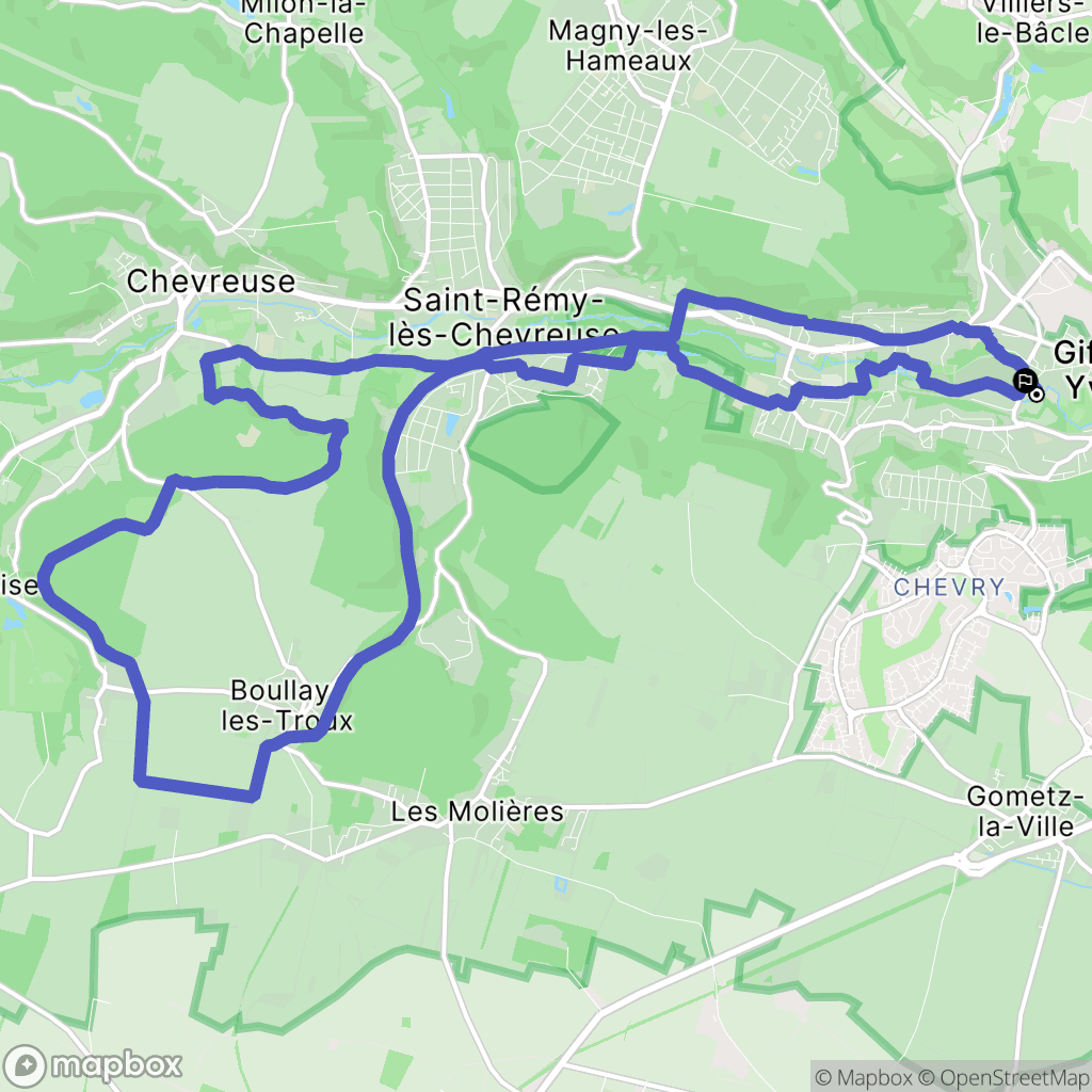 Gif-sur-Yvette : carte du parcours de randonnée - France