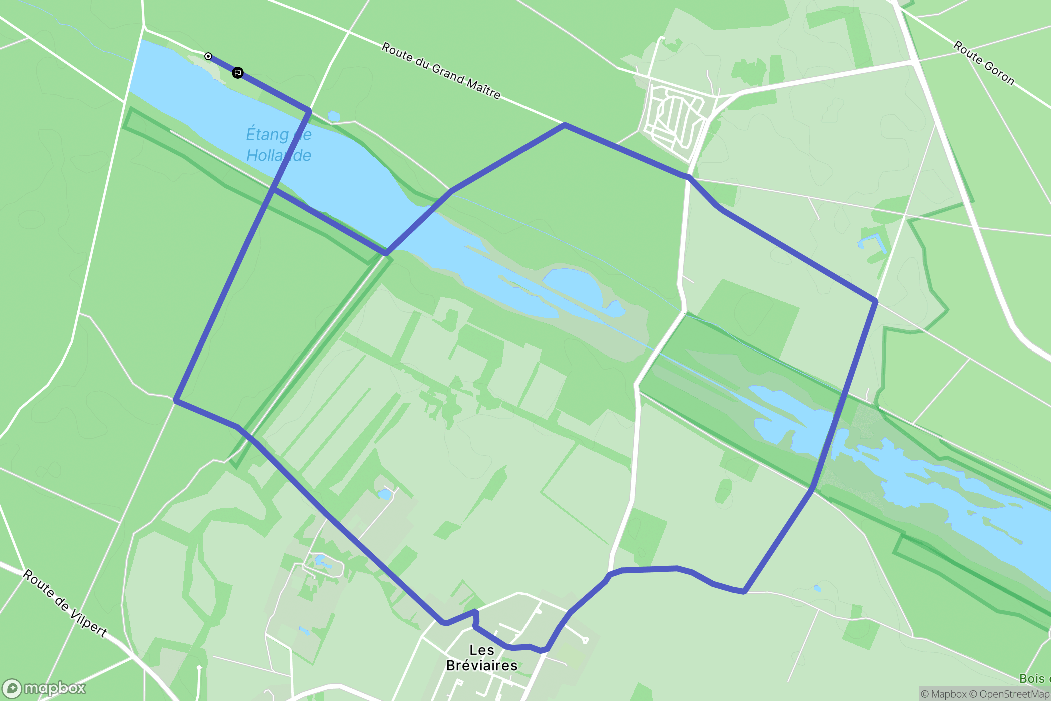 Les Bréviaires : carte du parcours de randonnée - France