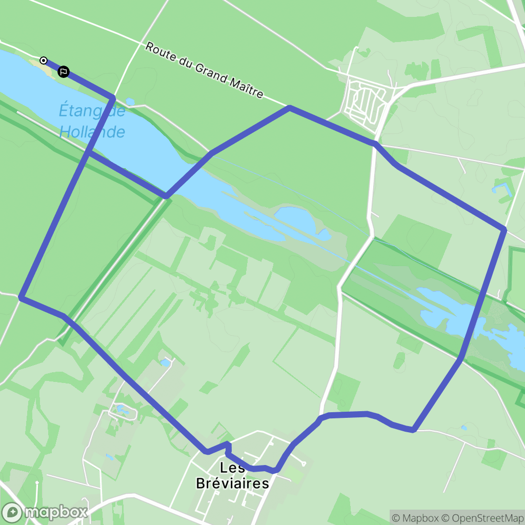 Les Bréviaires : carte du parcours de randonnée - France