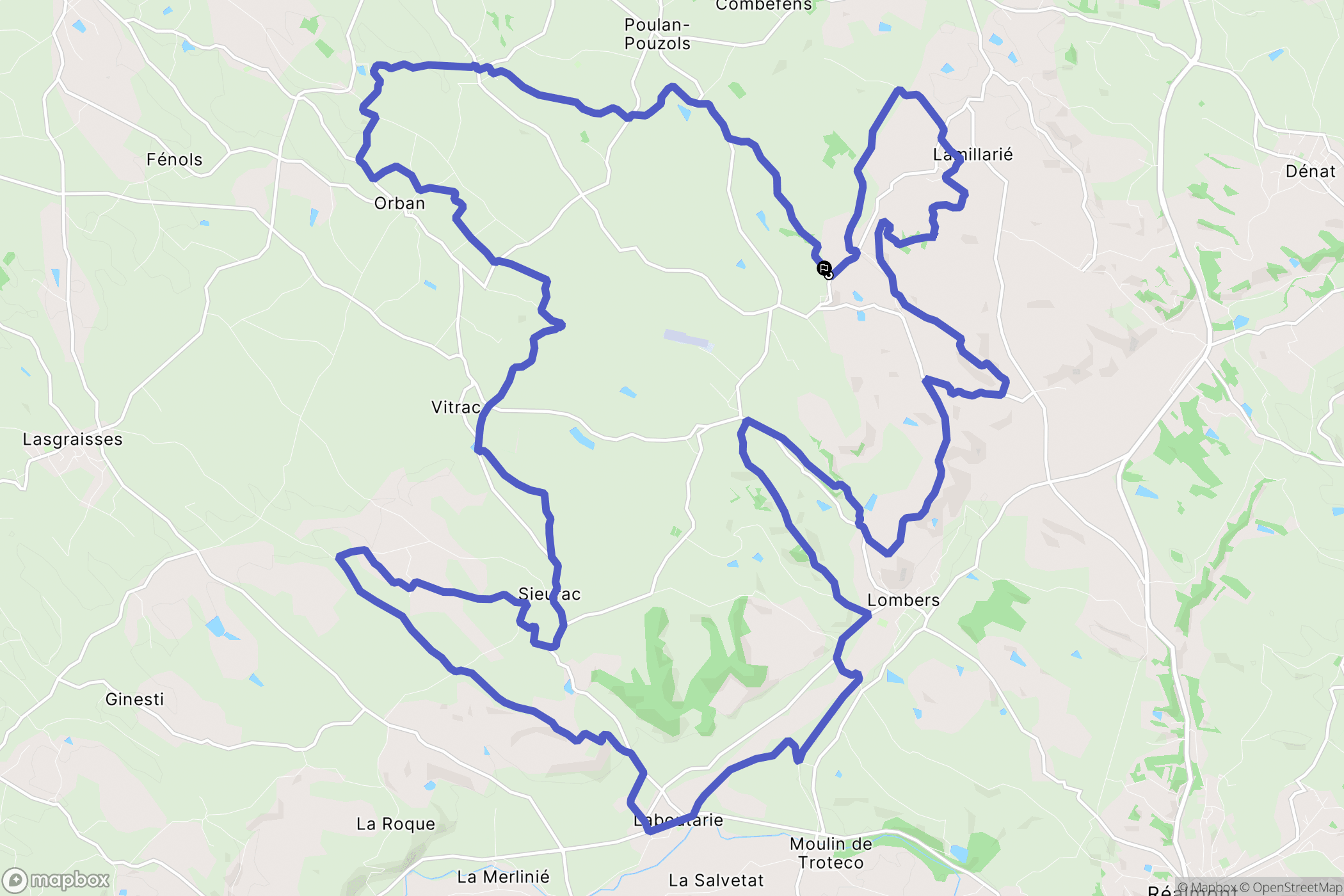 Lombers : carte du parcours de randonnée - France