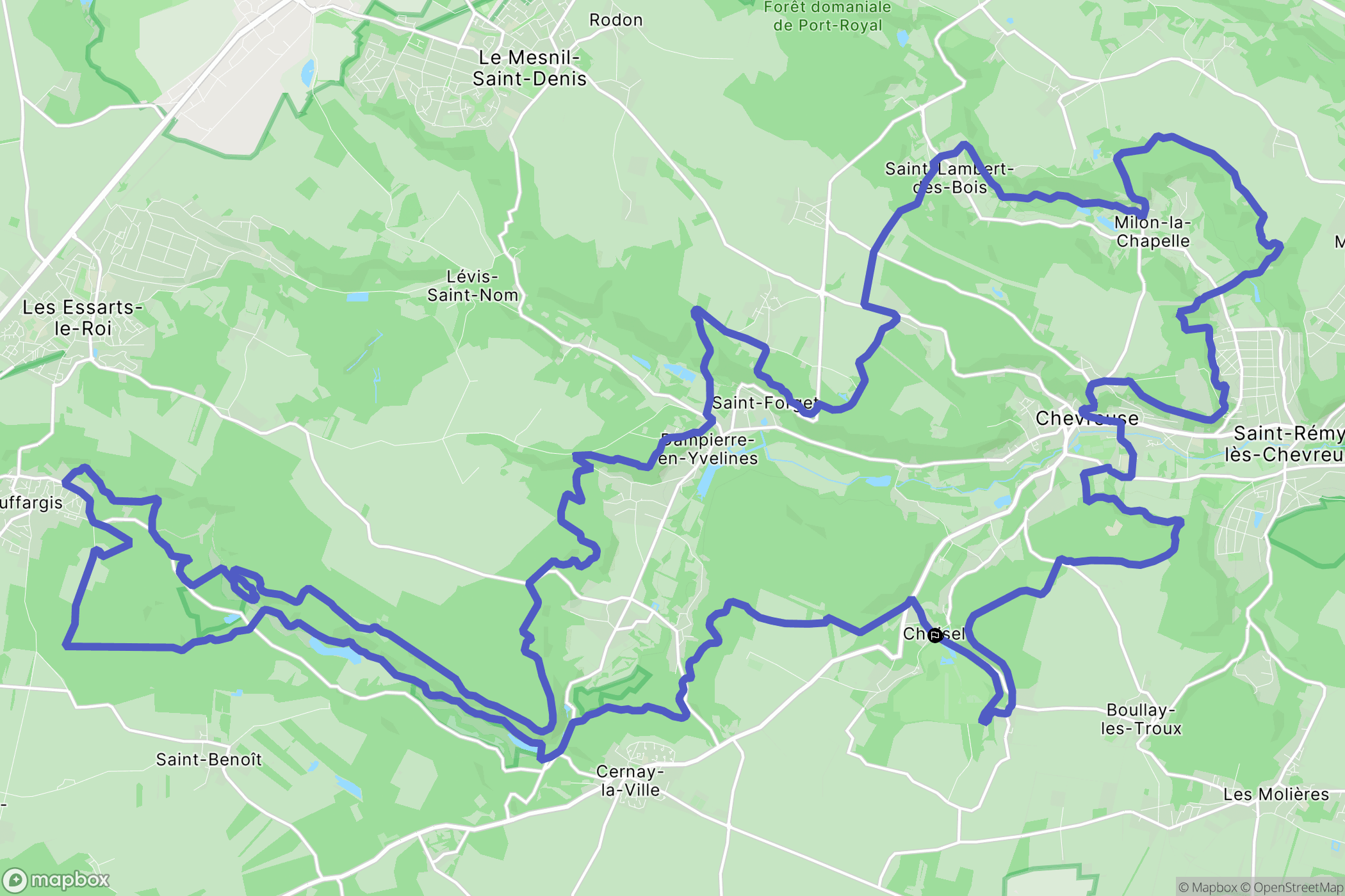 Choisel : carte du parcours de randonnée - France