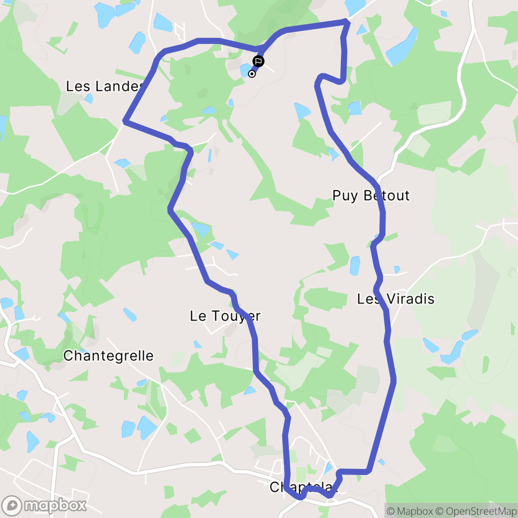 Chaptelat : carte du parcours de randonnée - France