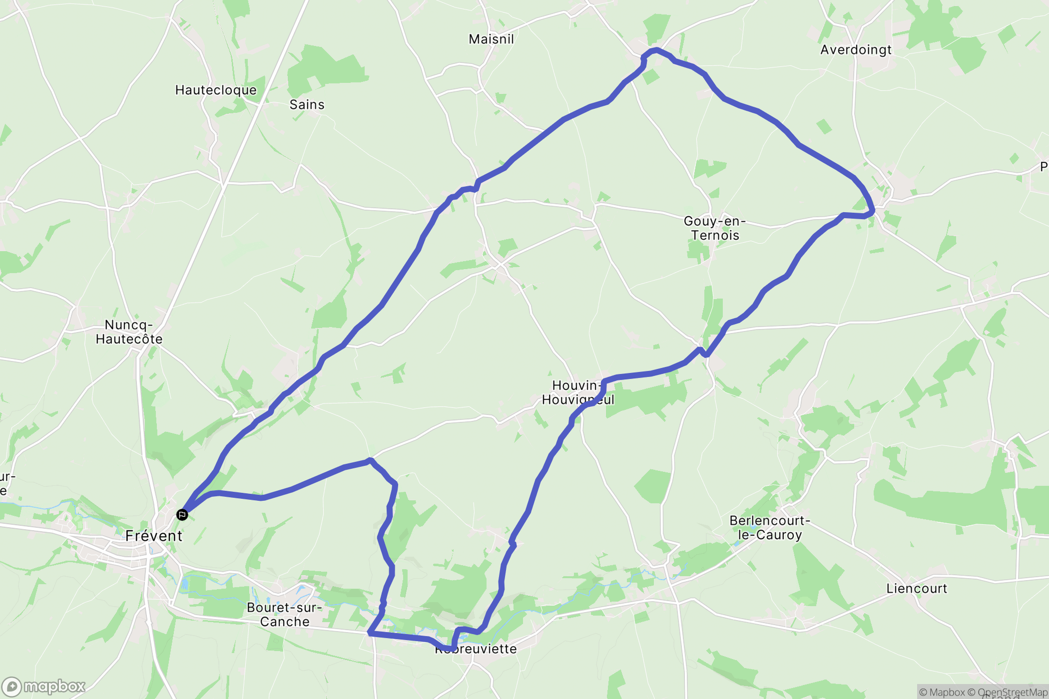 Frévent : carte du parcours de randonnée - France