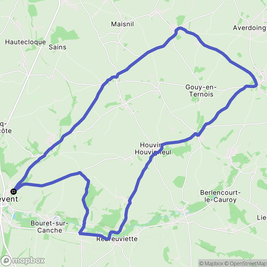 Frévent : carte du parcours de randonnée - France