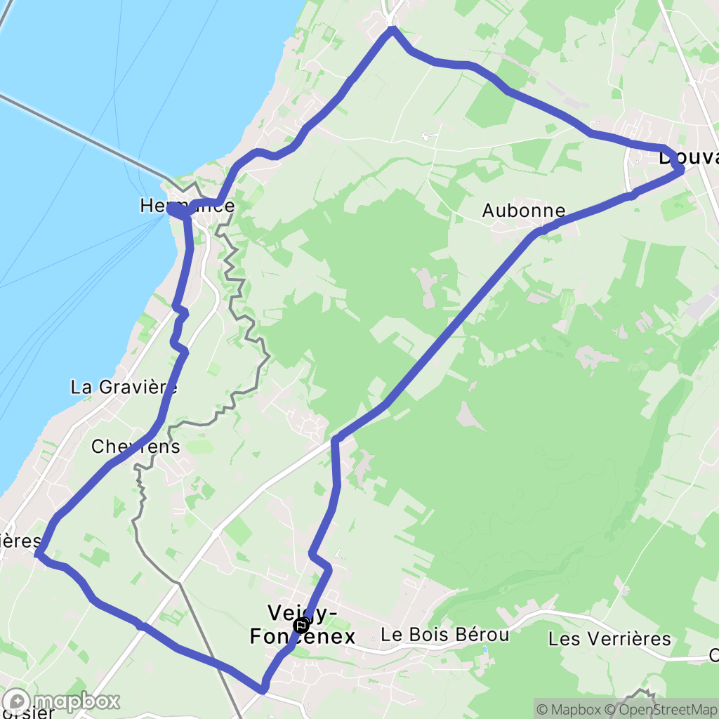Veigy-Foncenex : carte du parcours de randonnée - France