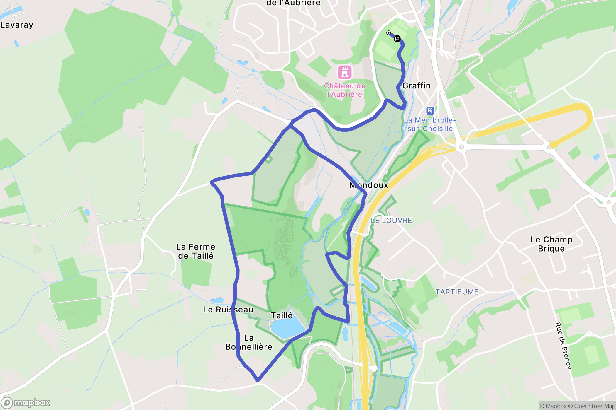 La Membrolle-sur-Choisille : carte du parcours de randonnée - France