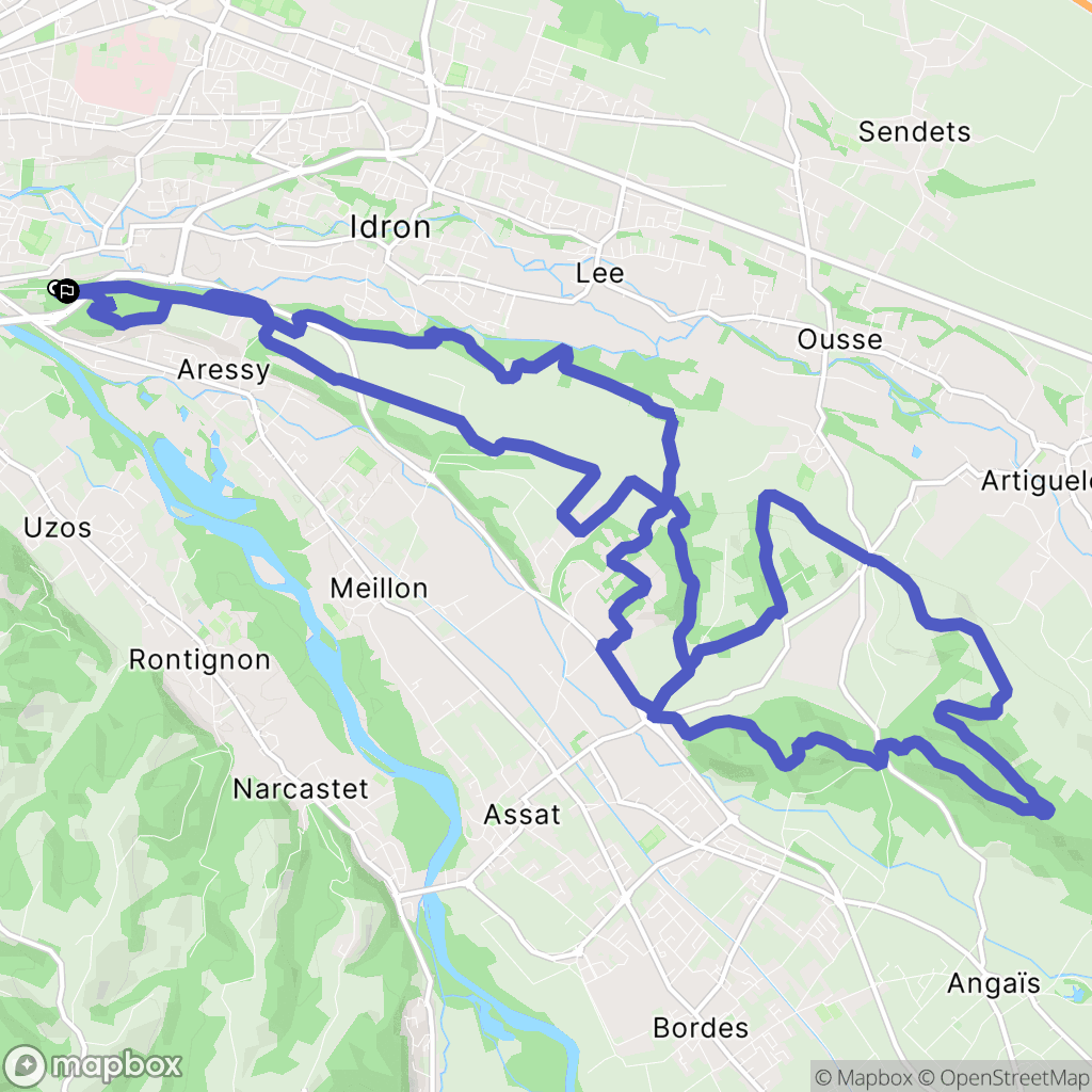 Bizanos : carte du parcours de randonnée - France