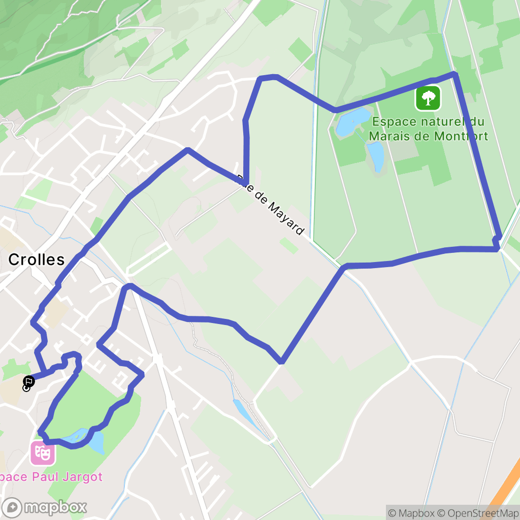 Crolles : carte du parcours de randonnée - France