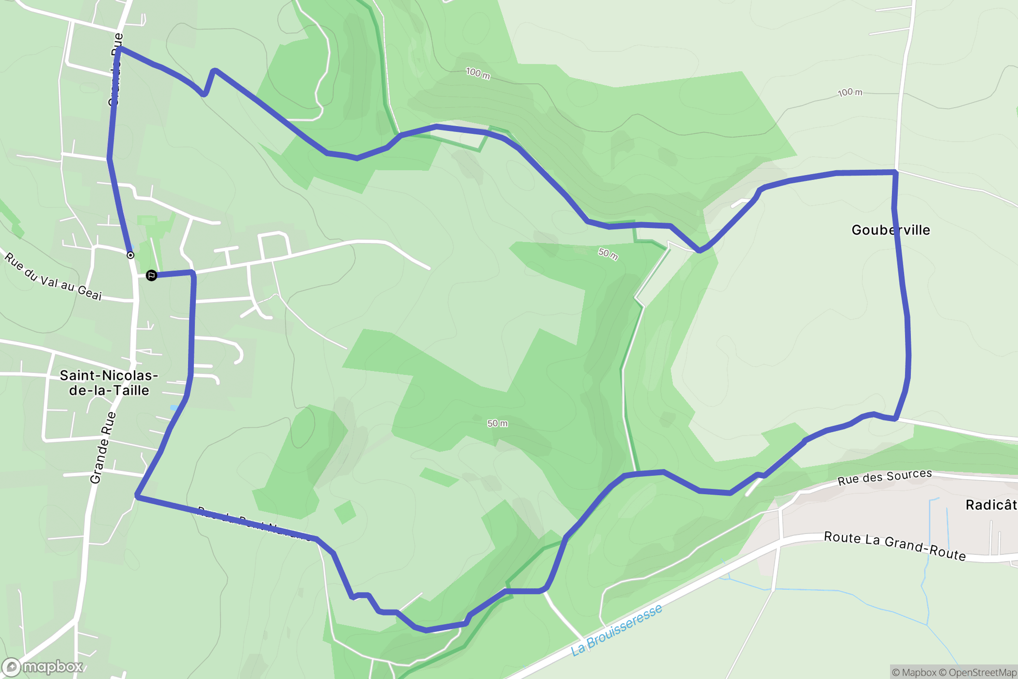 Saint-Nicolas-de-la-Taille : carte du parcours de randonnée - France