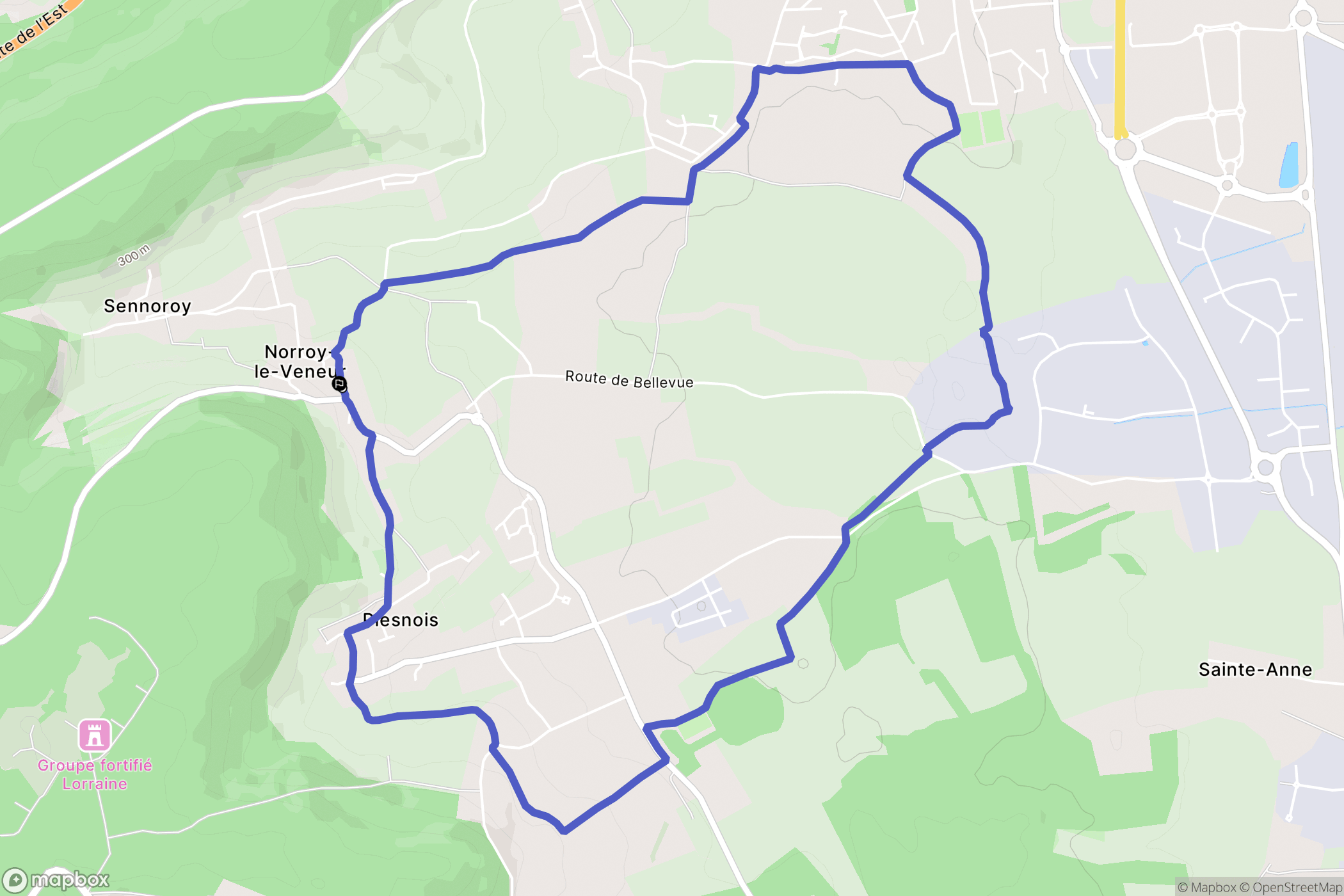 Norroy-le-Veneur : carte du parcours de randonnée - France