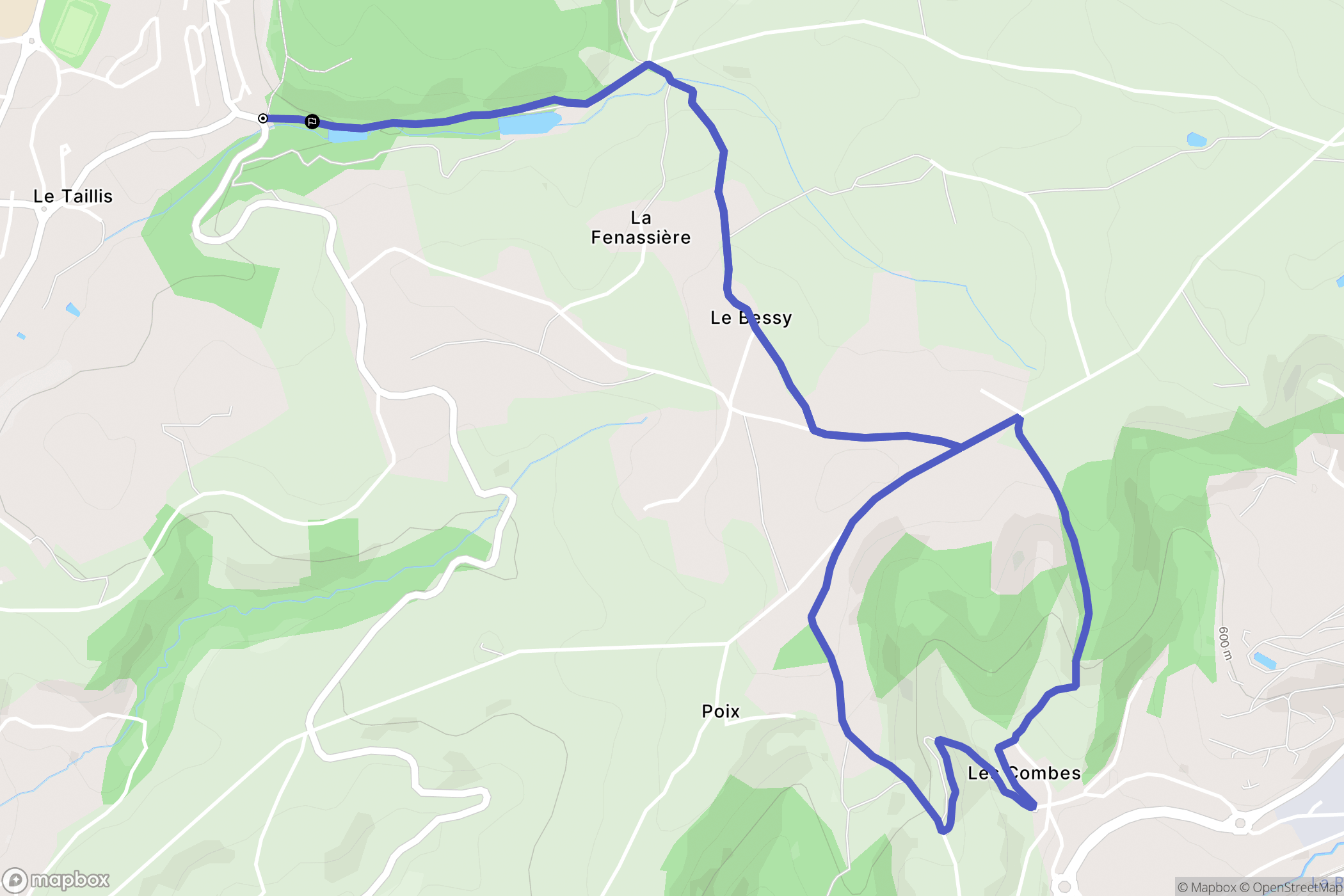 Roche-la-Molière : carte du parcours de randonnée - France