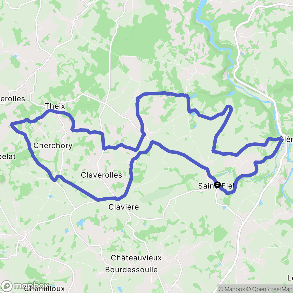 Saint-Fiel : carte du parcours de randonnée - France