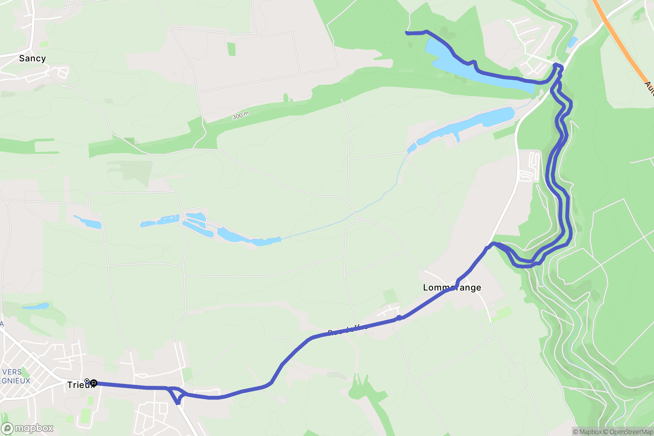 Trieux : carte du parcours de randonnée - France