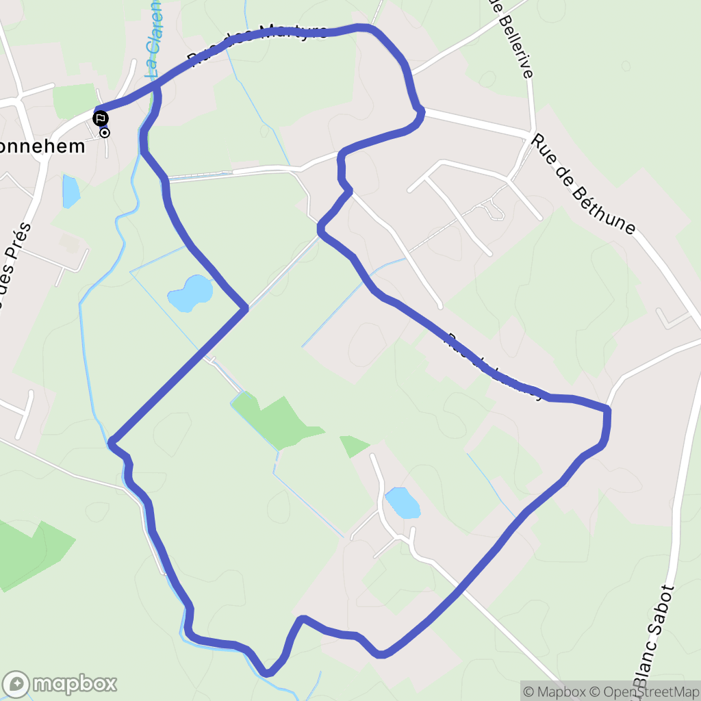 Gonnehem : carte du parcours de randonnée - France