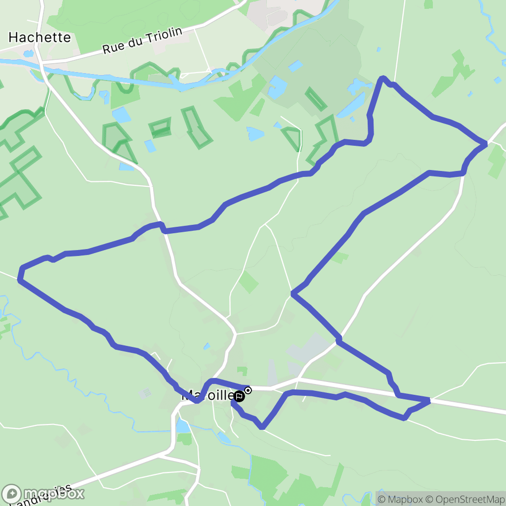 Maroilles : carte du parcours de randonnée - France