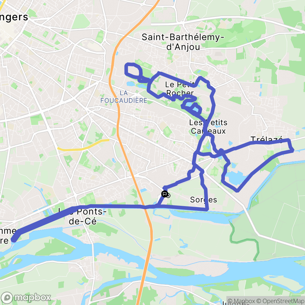 Les Ponts-de-Cé : carte du parcours de randonnée - France
