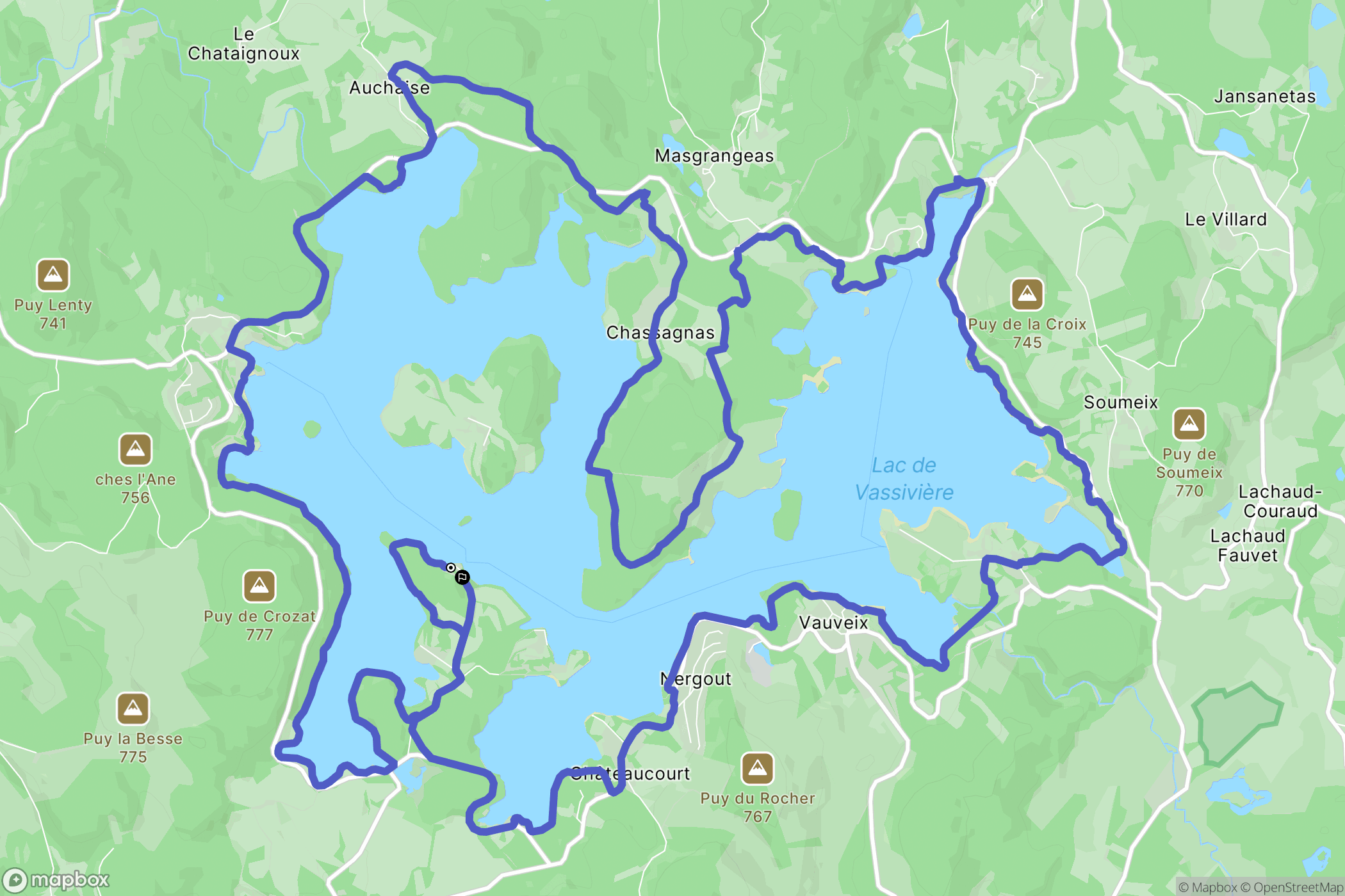 Beaumont-du-Lac : carte du parcours de randonnée - France