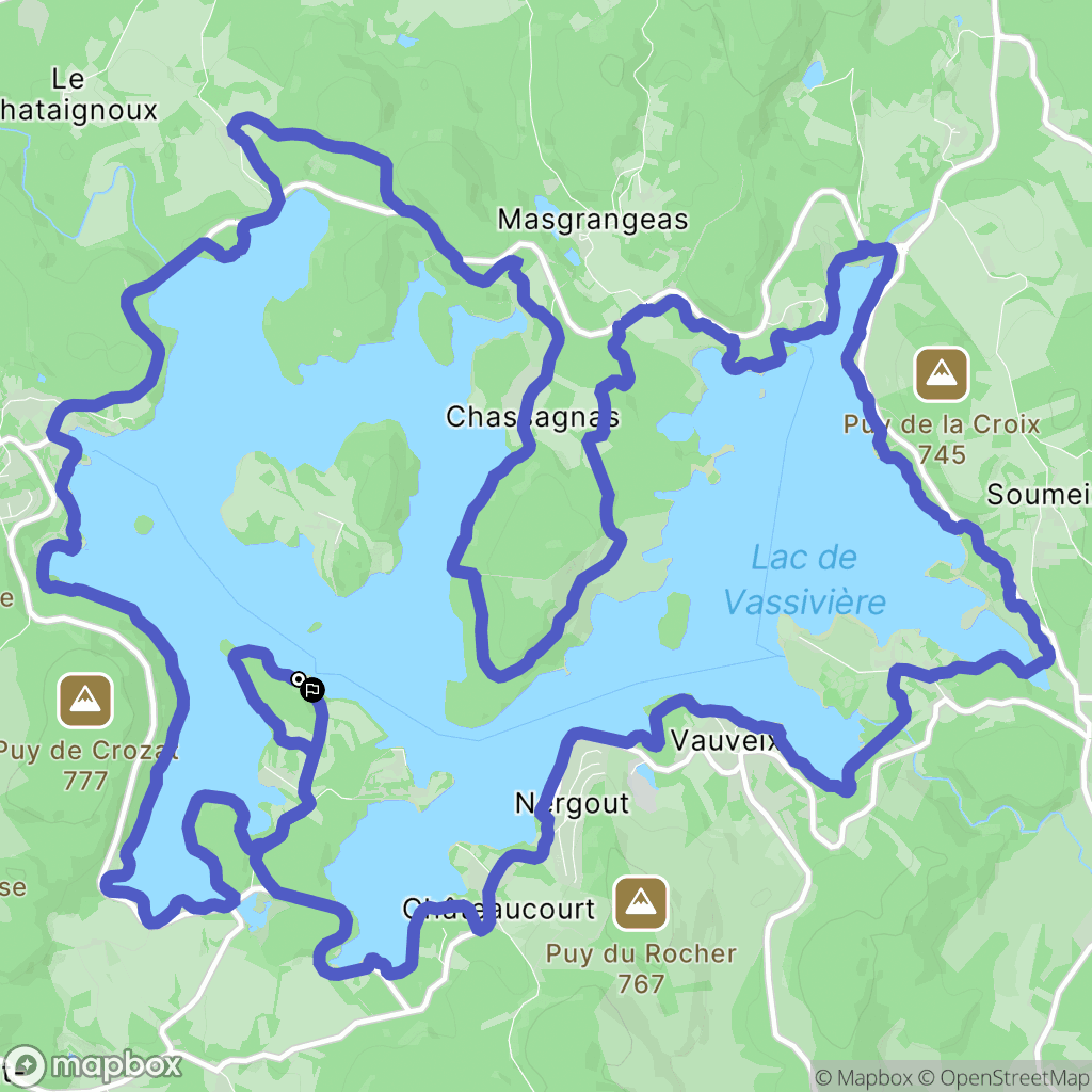 Beaumont-du-Lac : carte du parcours de randonnée - France