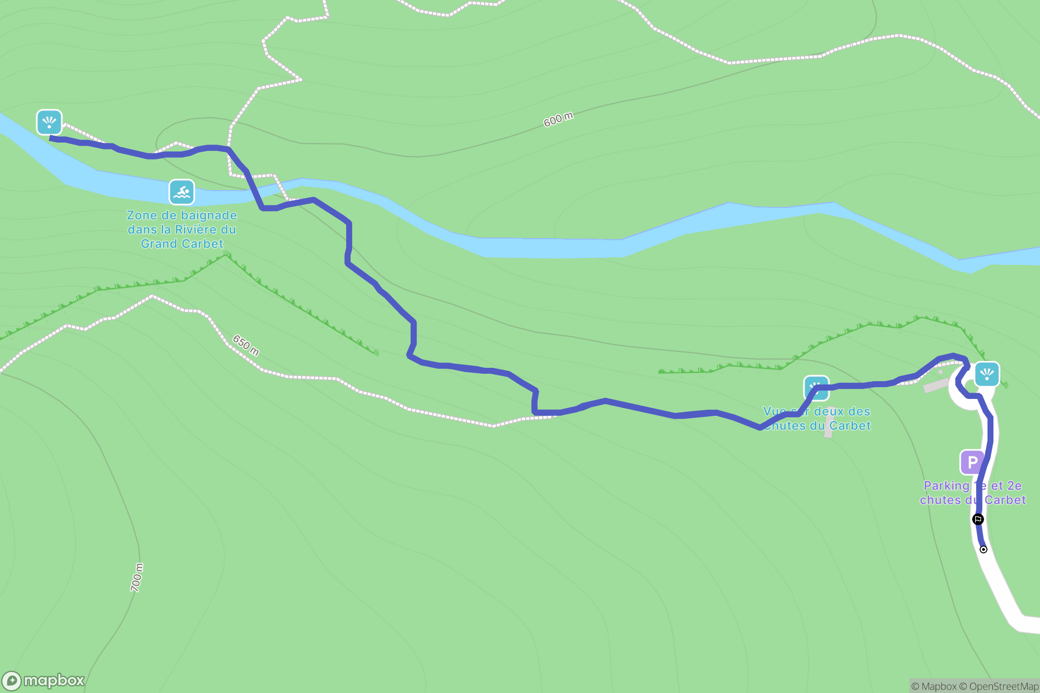 Capesterre-Belle-Eau : carte du parcours de randonnée - France
