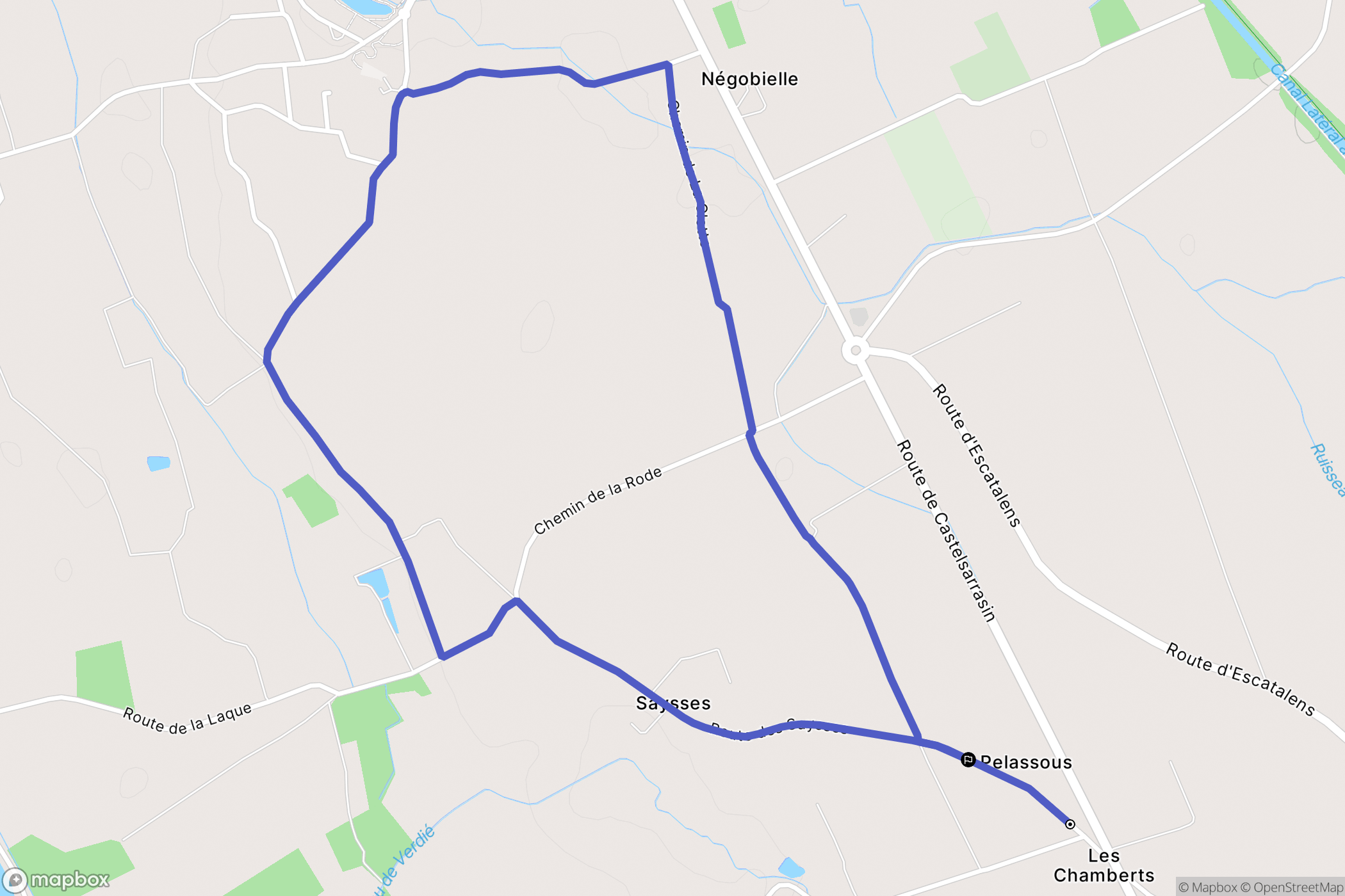 Montech : carte du parcours de randonnée - France