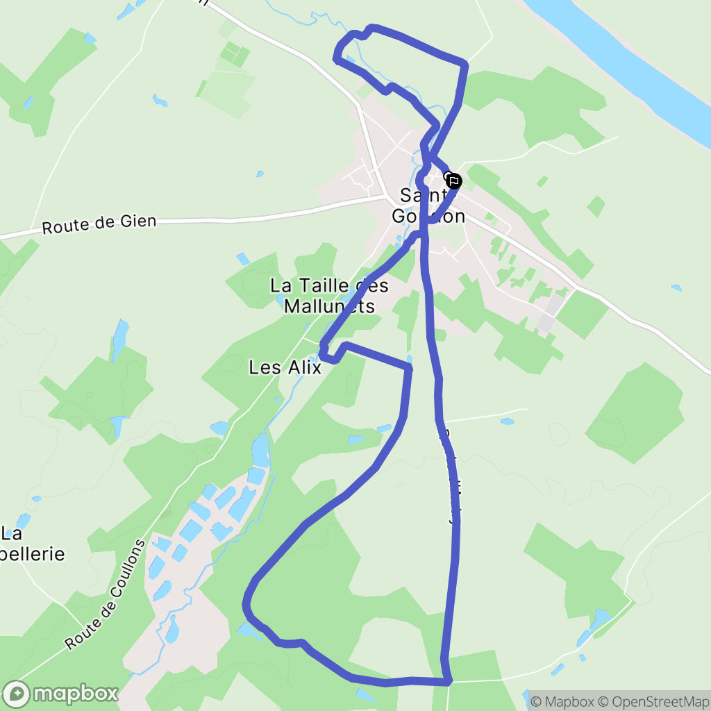 Saint-Gondon : carte du parcours de randonnée - France