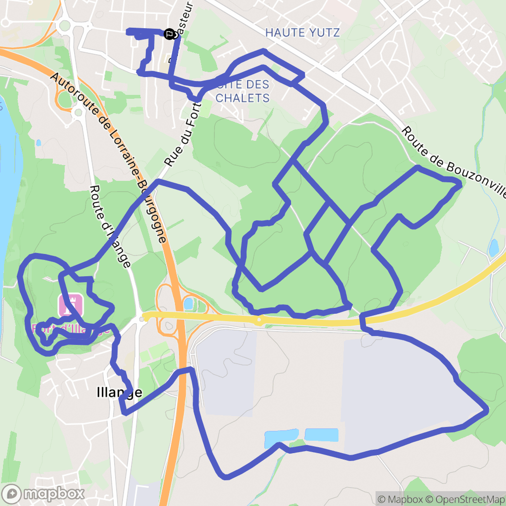 Yutz : carte du parcours de randonnée - France