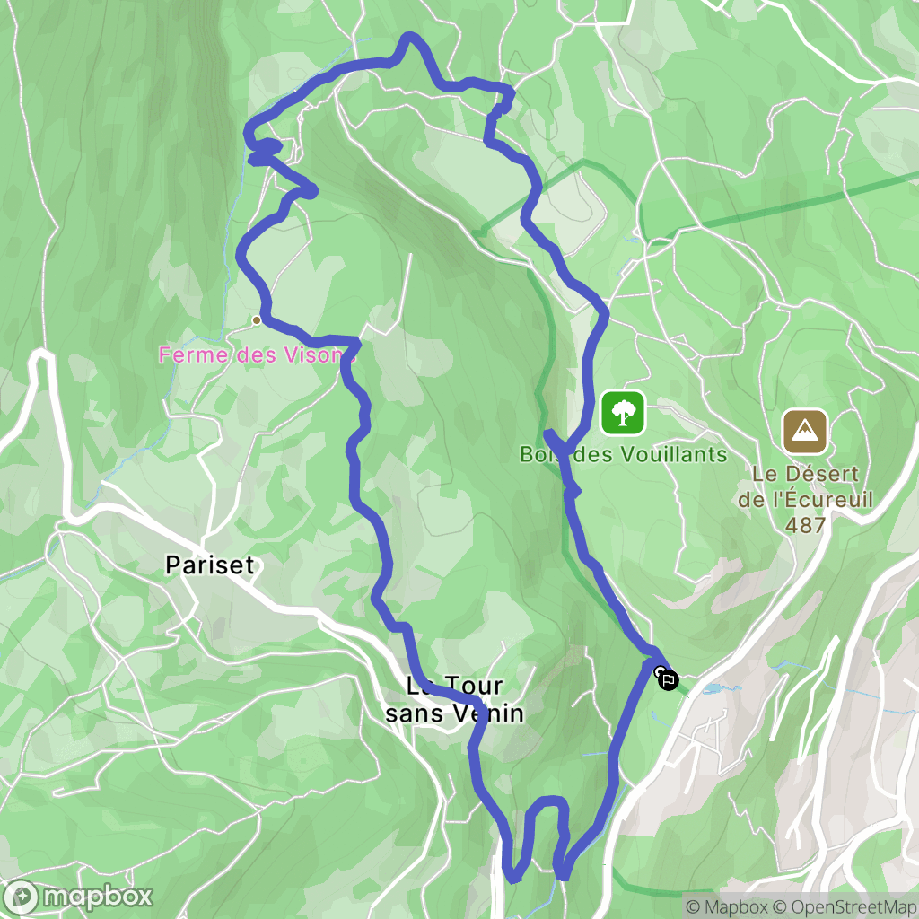 Seyssinet-Pariset : carte du parcours de randonnée - France