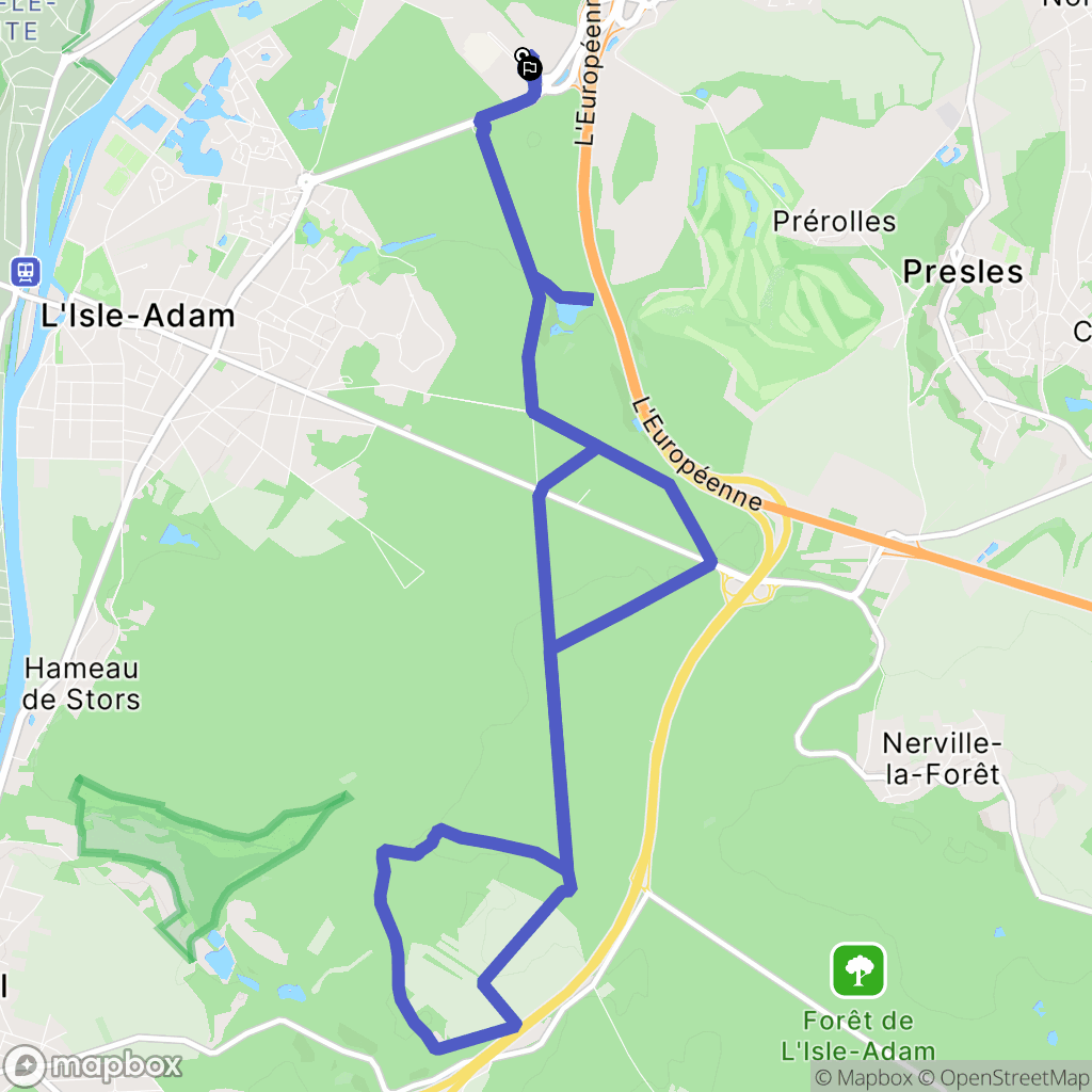 L'Isle-Adam : carte du parcours de randonnée - France