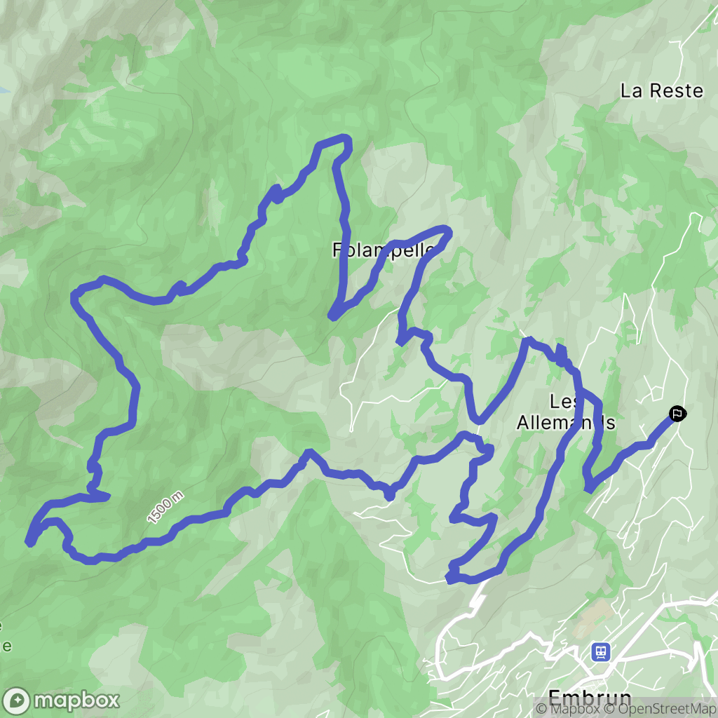 Embrun : carte du parcours de randonnée - France