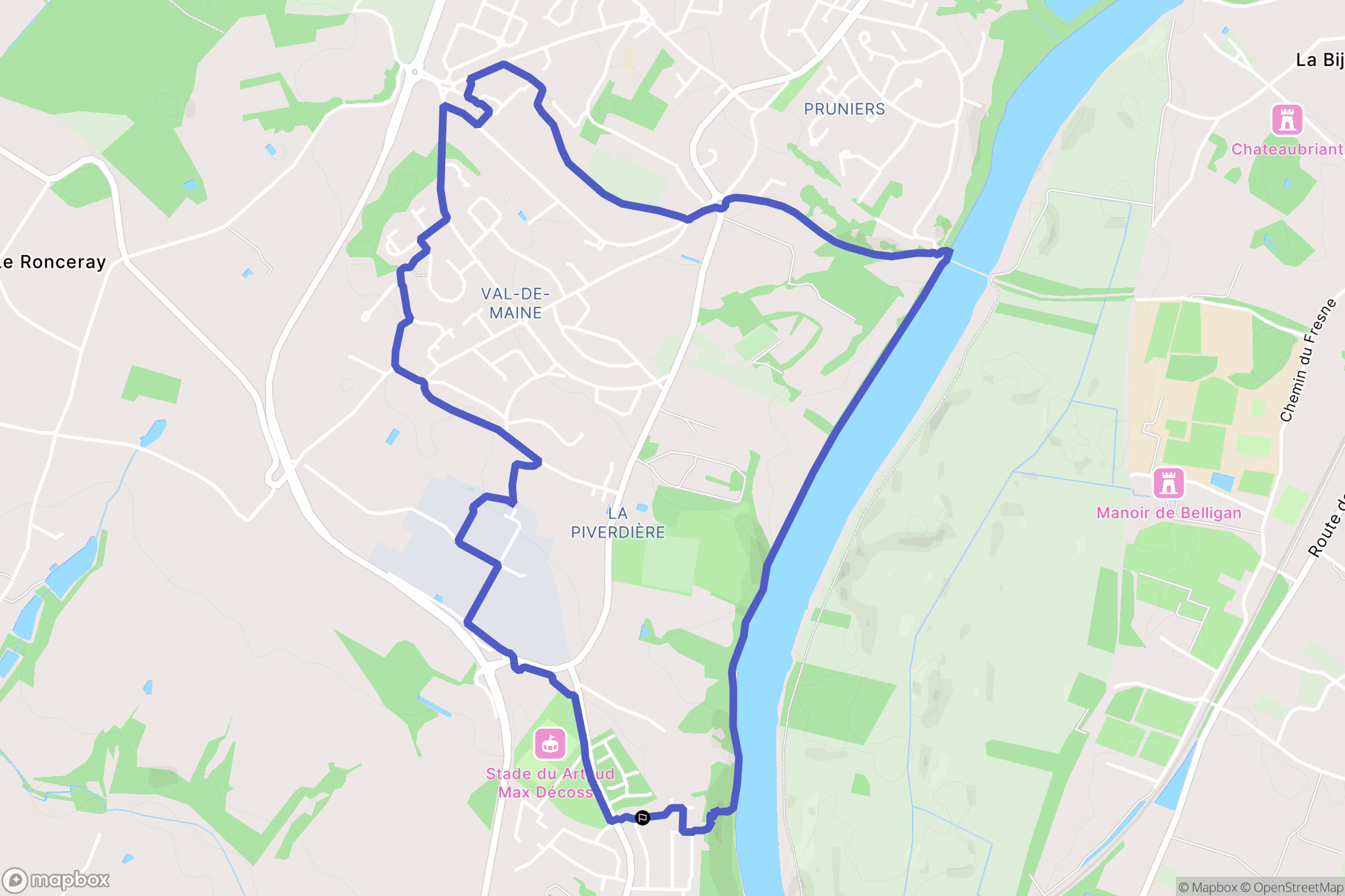 Bouchemaine : carte du parcours de randonnée - France