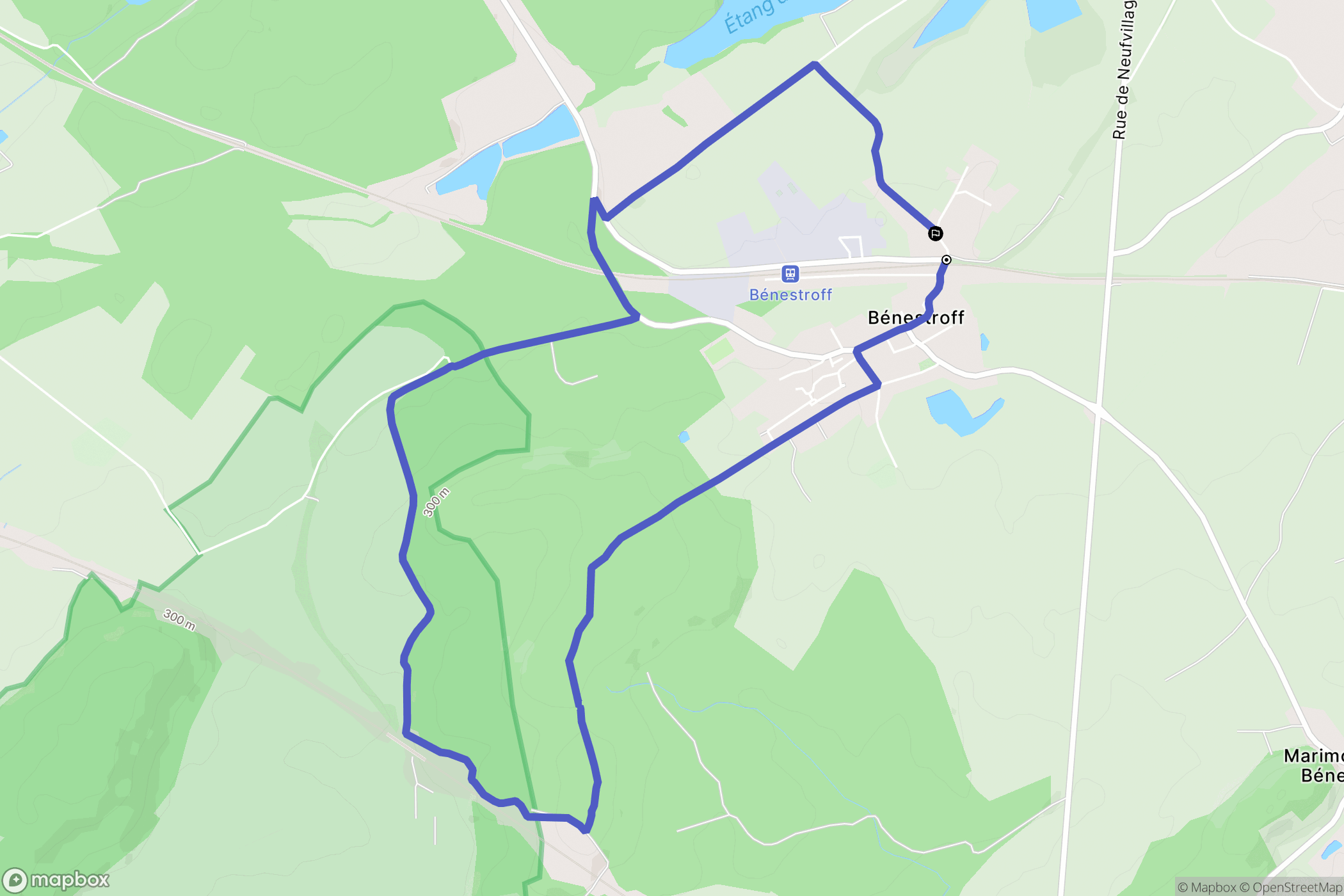 Bénestroff : carte du parcours de randonnée - France