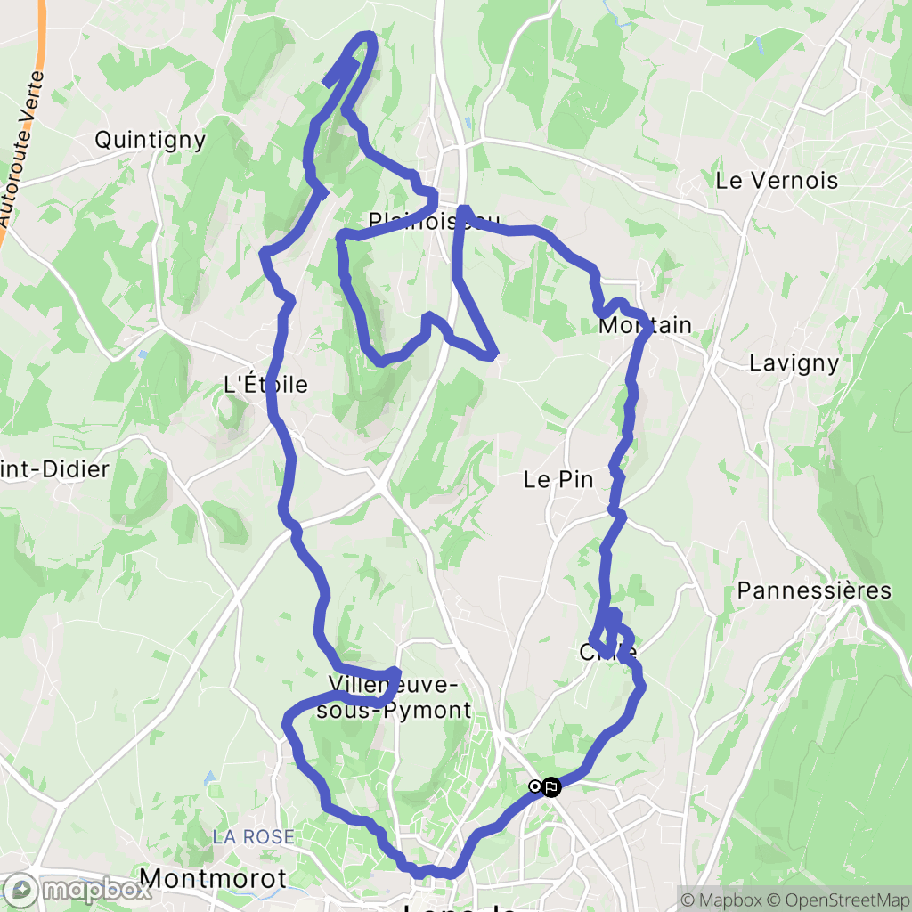 Lons-le-Saunier : carte du parcours de randonnée - France