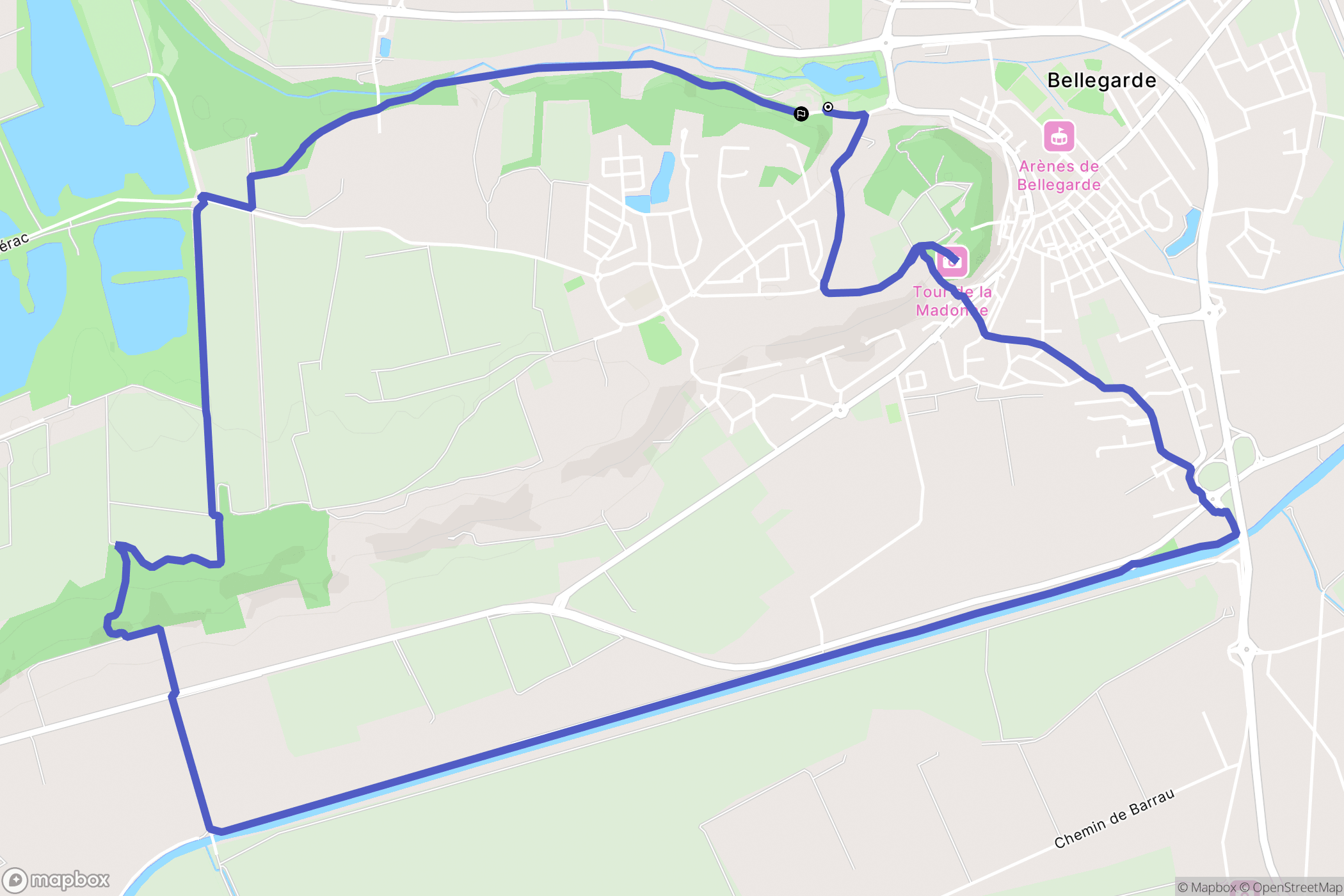 Bellegarde : carte du parcours de randonnée - France