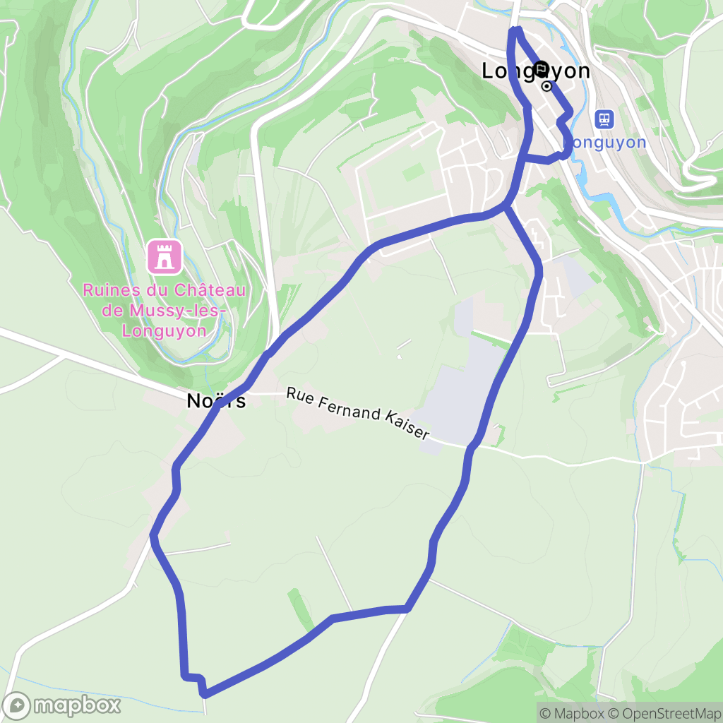 Longuyon : carte du parcours de randonnée - France