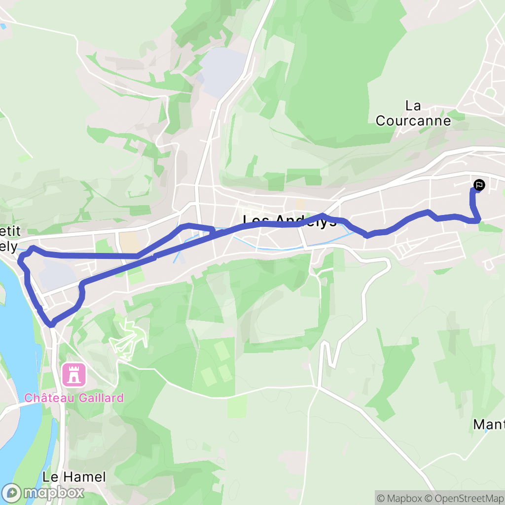 Les Andelys : carte du parcours de randonnée - France
