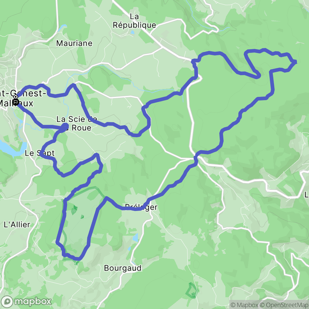 Saint-Genest-Malifaux : carte du parcours de randonnée - France