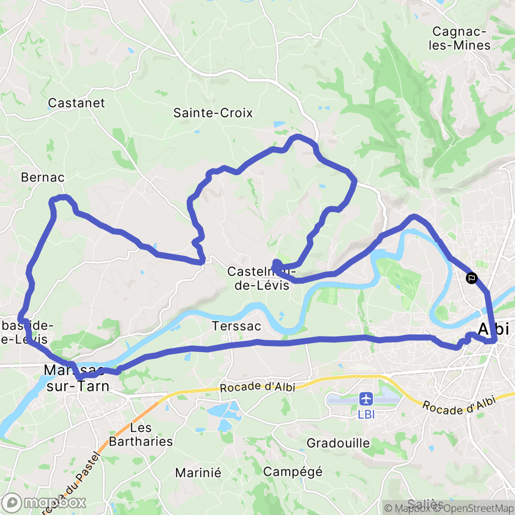 Albi : carte du parcours de randonnée - France