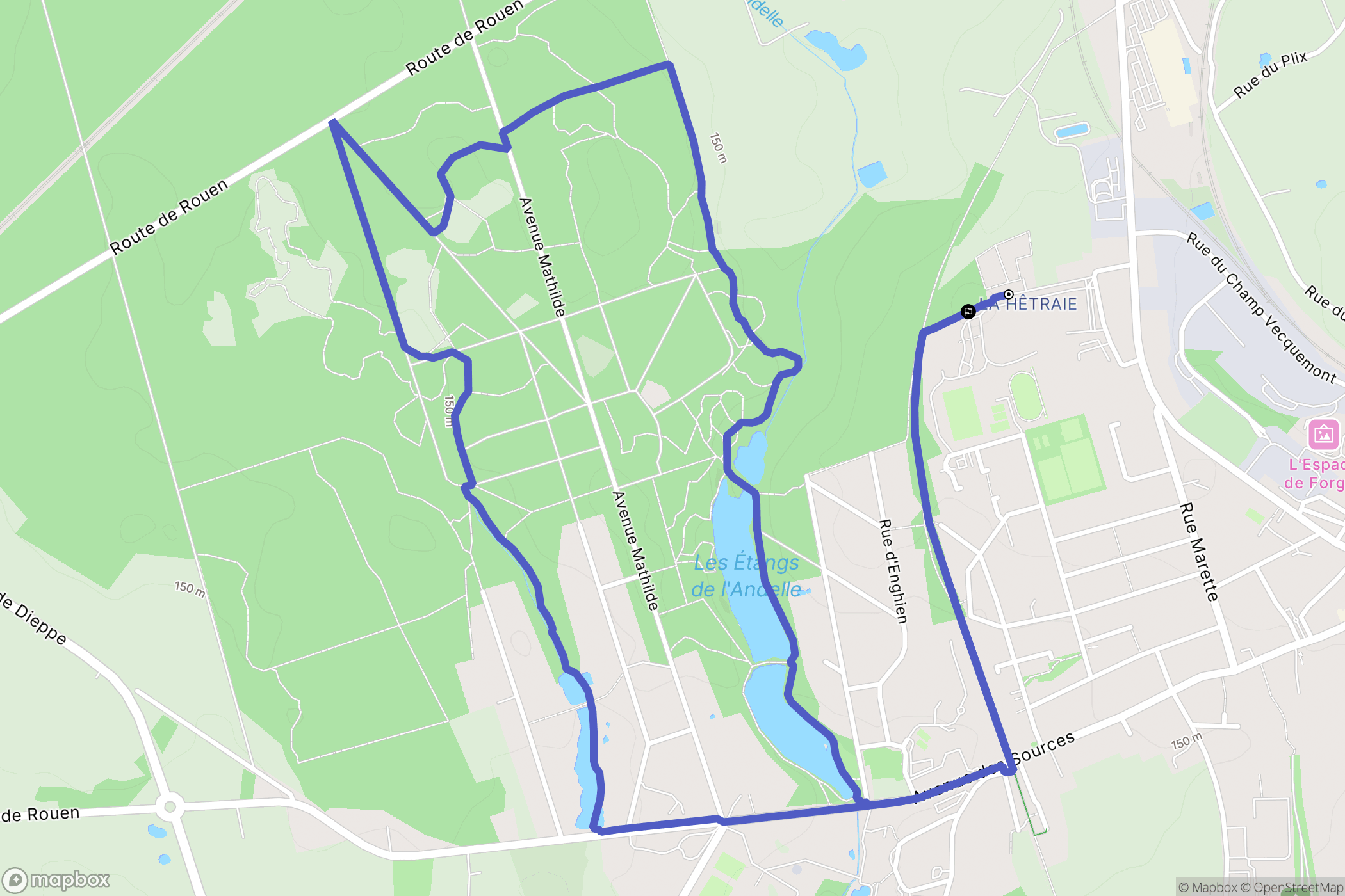 Forges-les-Eaux : carte du parcours de randonnée - France