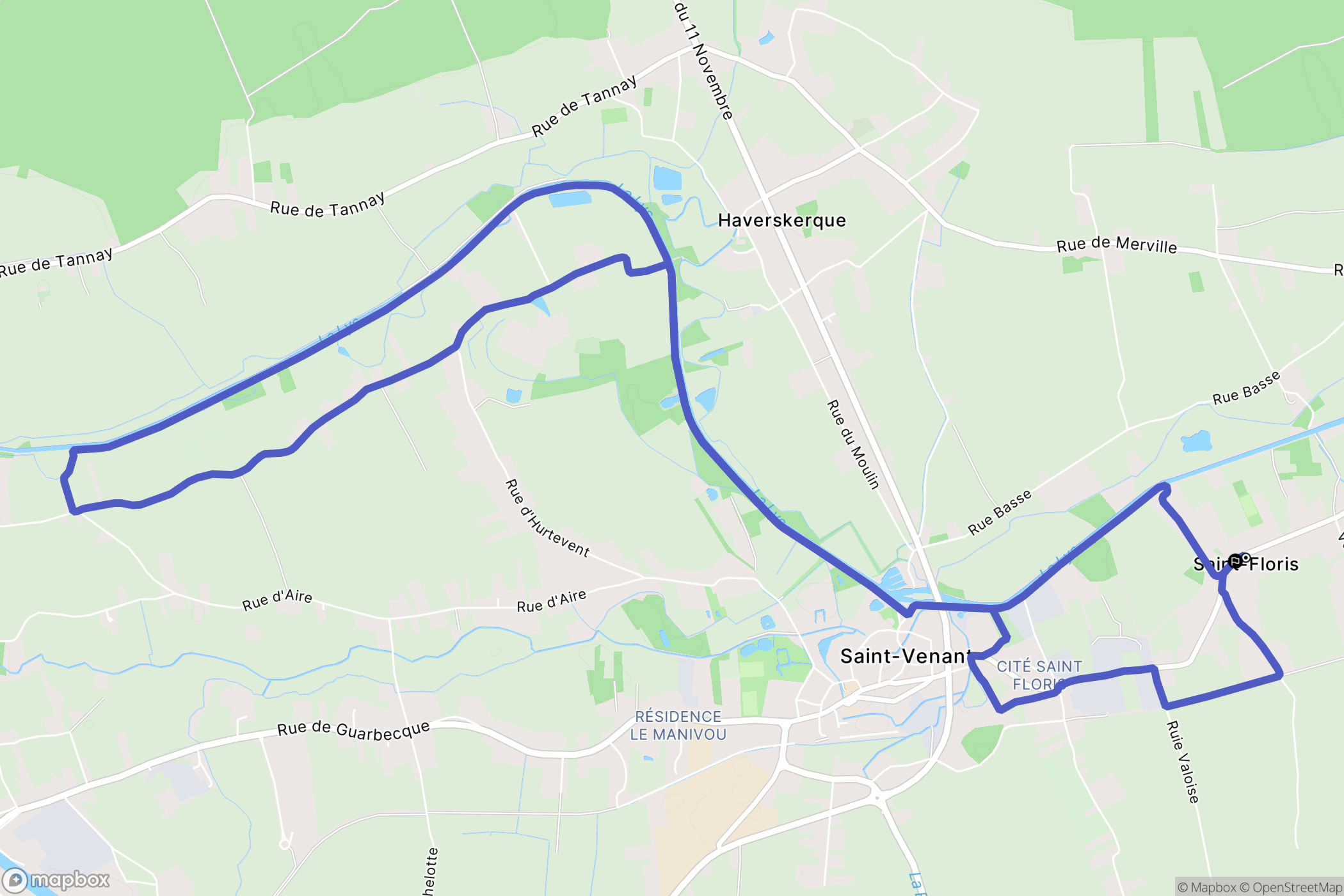 Saint-Floris : carte du parcours de randonnée - France