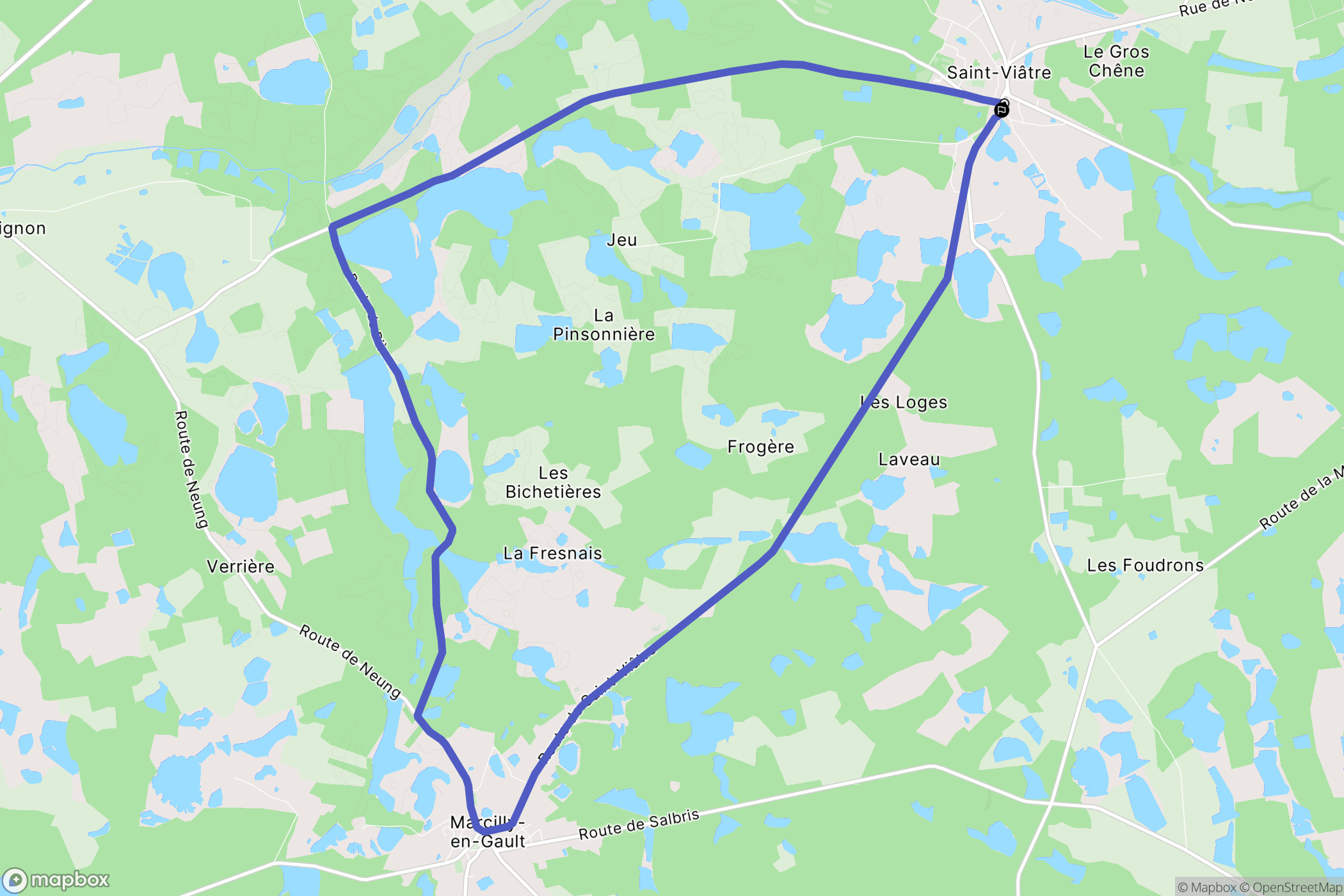 Saint-Viâtre : carte du parcours de randonnée - France