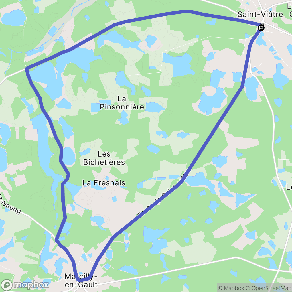 Saint-Viâtre : carte du parcours de randonnée - France