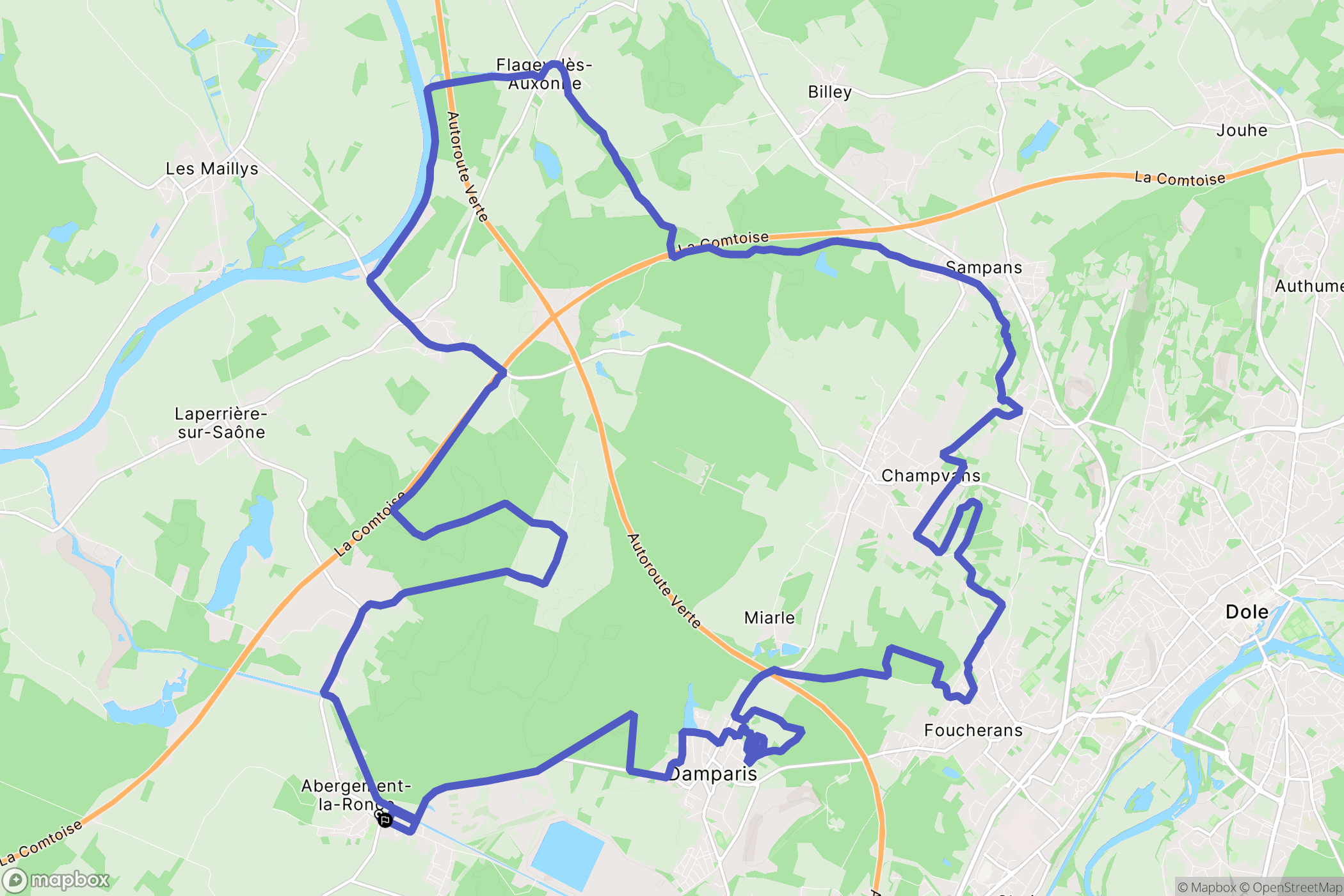Abergement-la-Ronce : carte du parcours de randonnée - France