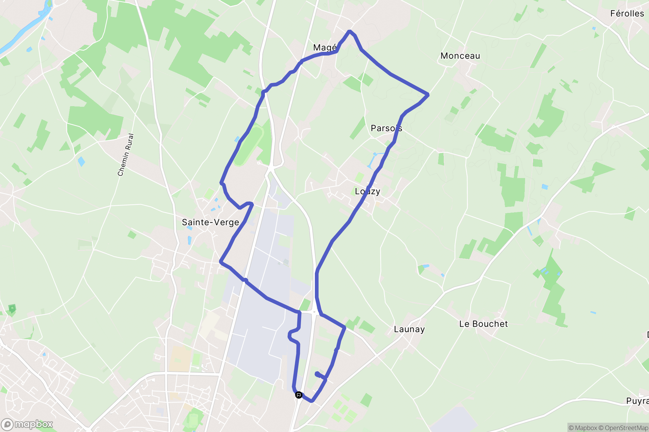 Thouars : carte du parcours de randonnée - France