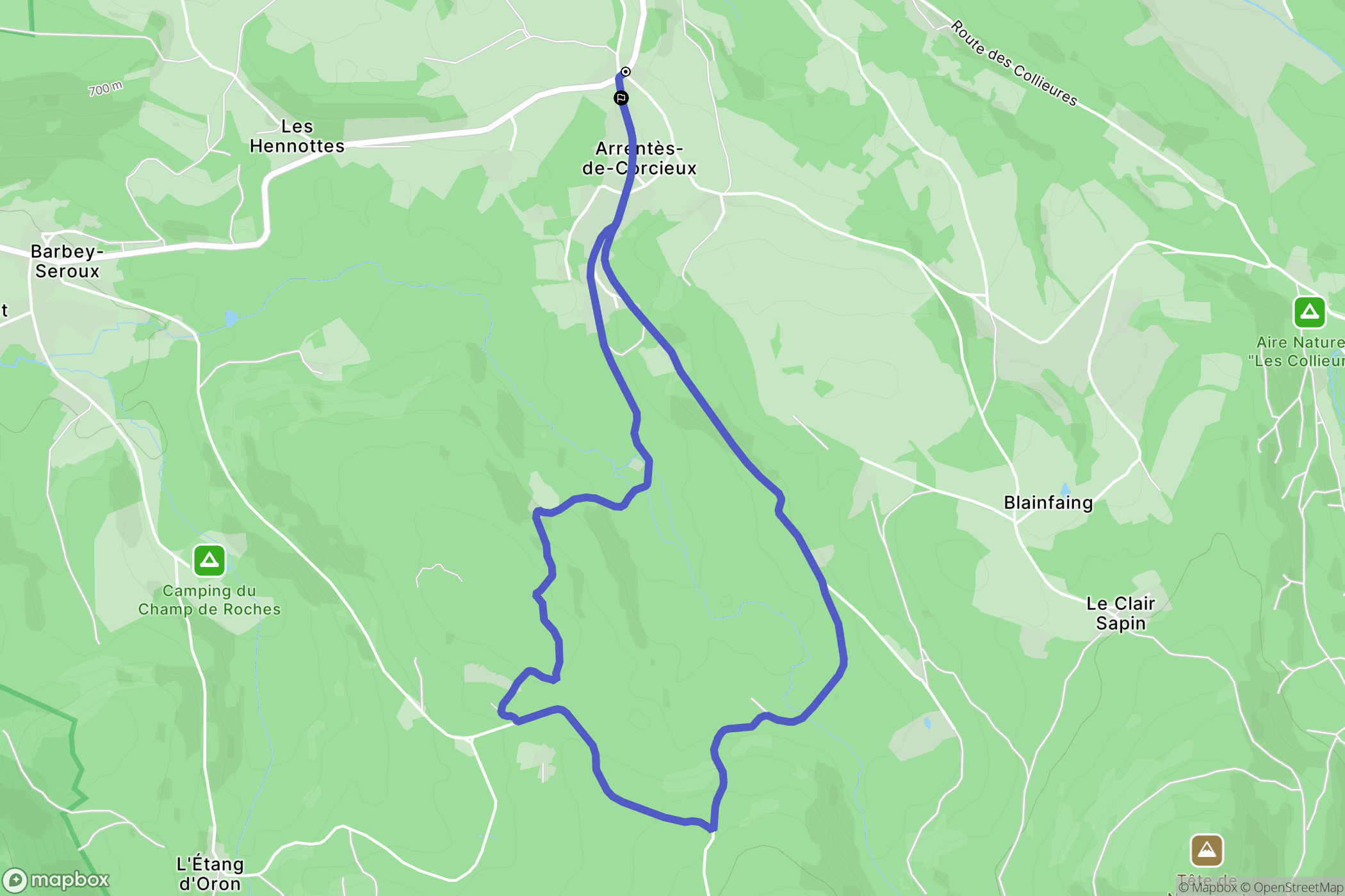 Arrentès-de-Corcieux : carte du parcours de randonnée - France
