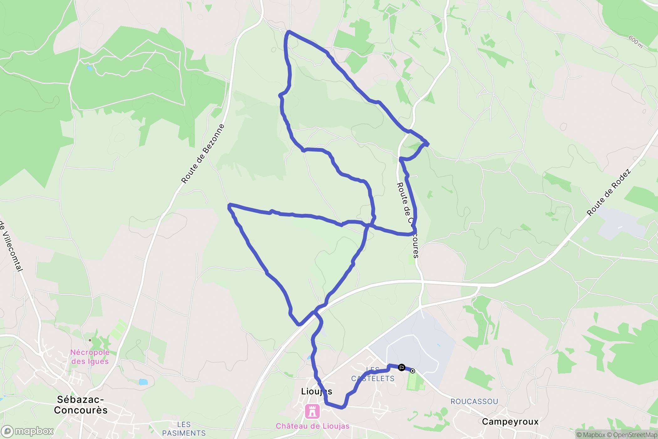 La Loubière : carte du parcours de randonnée - France
