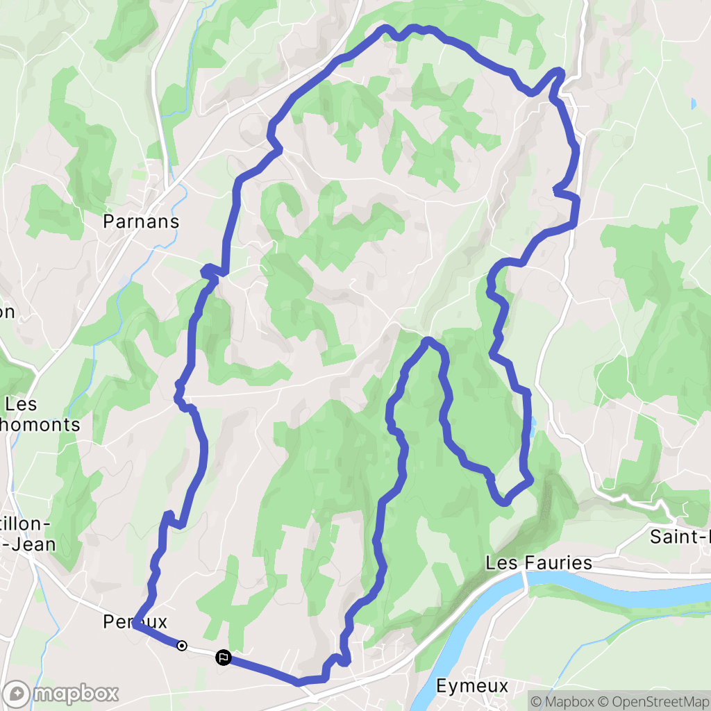 Châtillon-Saint-Jean : carte du parcours de randonnée - France