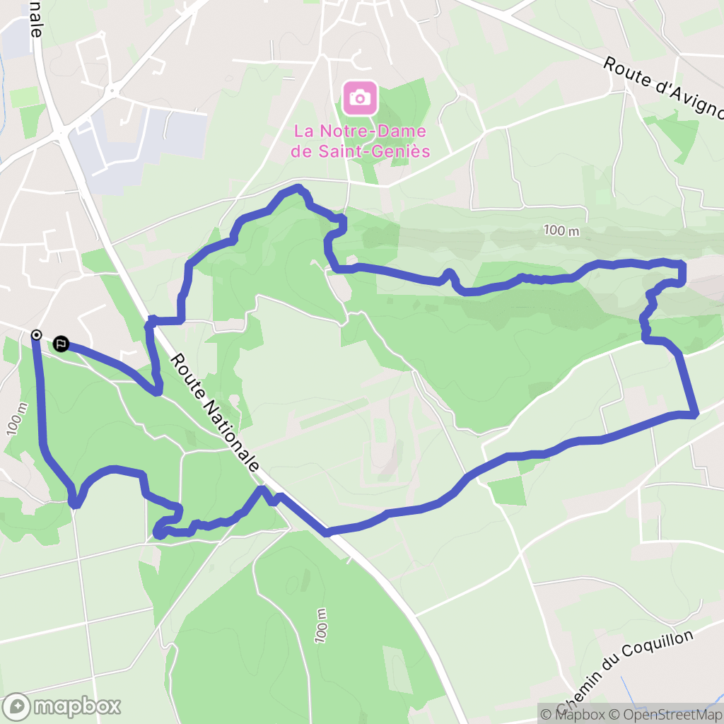 Saint-Laurent-des-Arbres : carte du parcours de randonnée - France