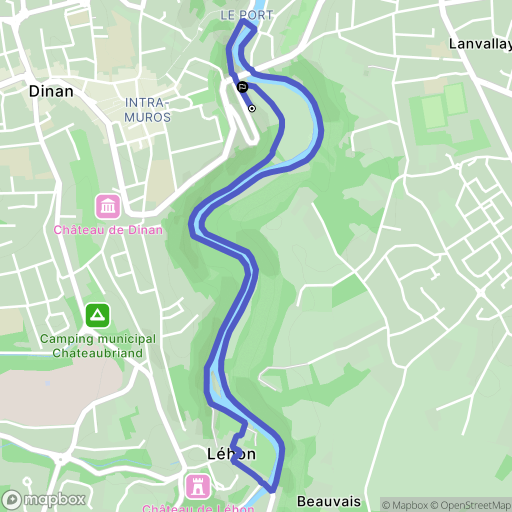 Dinan : carte du parcours de randonnée - France