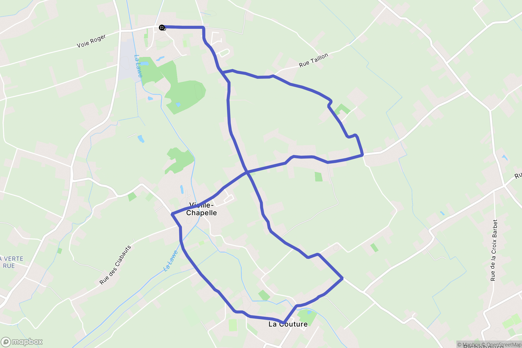 Lestrem : carte du parcours de randonnée - France