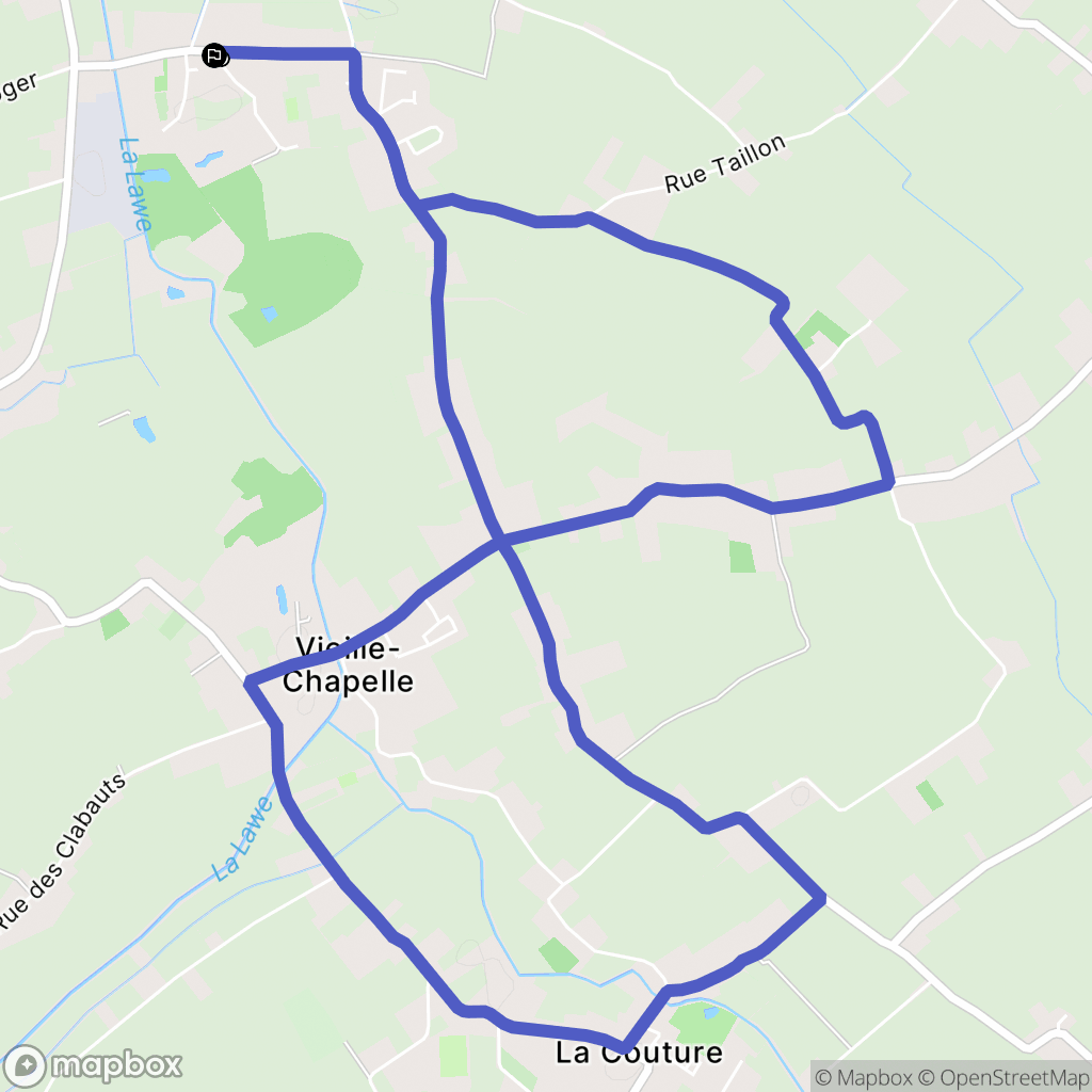 Lestrem : carte du parcours de randonnée - France